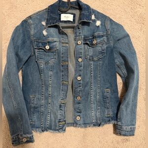 KanCan Distressed Blue Jean Jacket